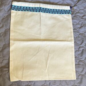 Tory Burch Ivory with Blue Teal Accents Dust bag NWT